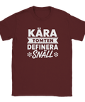 Roligt citat-tryck Kära Tomten Definiera Snäll på vinröd t-shirt