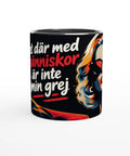 Mugg med texten Det där med människor är inte min grej och retromotiv.