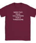 Vinröd t-shirt med respektlös text för en humoristisk framtoning