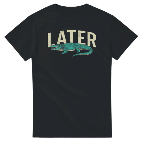 Retro illustration av en alligator med texten Later – grafisk t-shirt