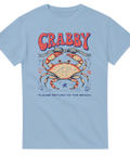 Vintage havsmotiv med krabba och snäckor – ljusblå t-shirt