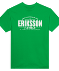 Grön t-shirt med texten Eriksson – A Family of Originals