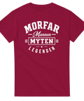 Grafisk illustration med citat för morfar på vinröd t-shirt