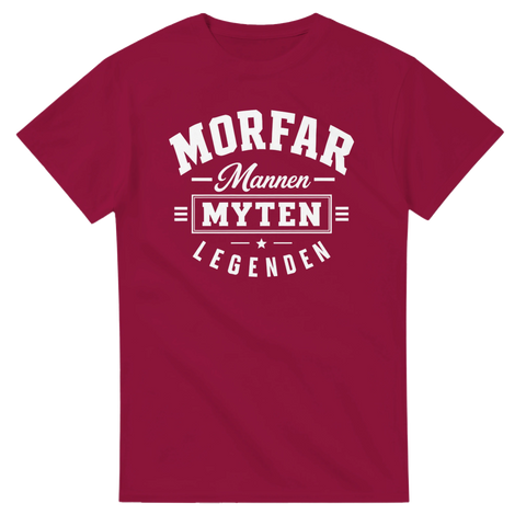 Grafisk illustration med citat för morfar på vinröd t-shirt