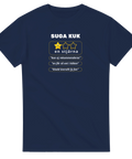 Marinblå t-shirt med humoristiskt Suga k*k tryck och text
