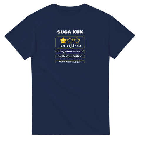 Marinblå t-shirt med humoristiskt Suga k*k tryck och text