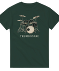 musik t-shirt Trumdönare mörkgrön med detaljerat trummotiv