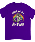 Ironiskt tryck med en firande tvättbjörn och stjärnor – grafisk illustration för t-shirt