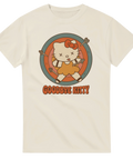 Vintage inspirerad design med satirisk karaktär – beige t-shirt med tryck