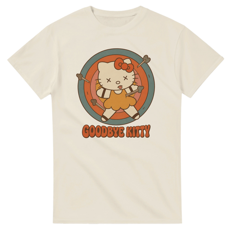 Vintage inspirerad design med satirisk karaktär – beige t-shirt med tryck
