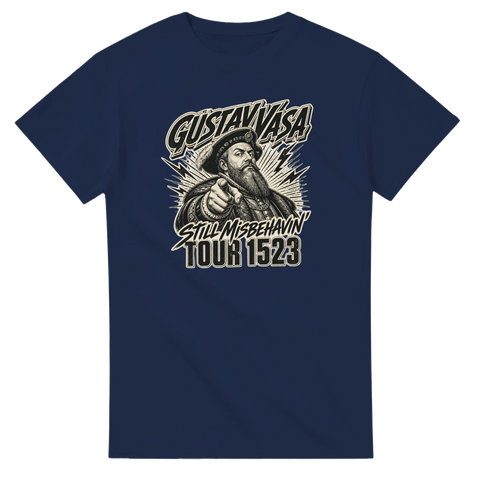 Retro tour-design med texten Still Misbehavin 1523 – rolig t-shirt