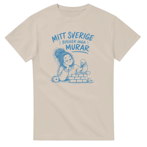 Konstnärligt motiv som symboliserar integration och gemenskap – t-shirt med tryck