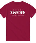 Kraftfullt tryck Viking Sweden Nordic Heritage – vinröd t-shirt för vikingar