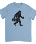 Mytomspunnen Bigfoot med öl-tema – grafisk design för t-shirt