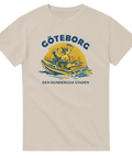 Vintage motiv med fiskmås och texten Den dundergoa staden – sandfärgad t-shirt