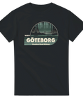 Retro illustration av Göteborgs siluett med Älvsborgsbron – vintage t-shirt motiv