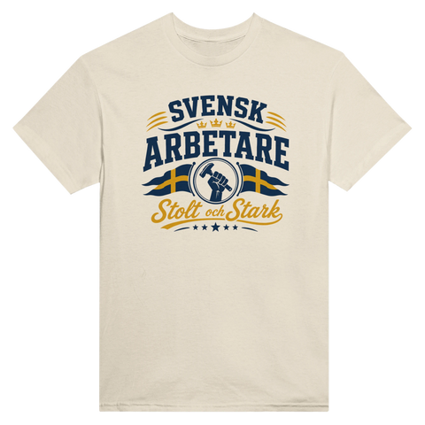 Vintageinspirerat tryck Svensk Arbetare med kronor – t-shirt med stolthet