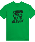 Grön t-shirt med ett respektlöst och ikoniskt textmotiv