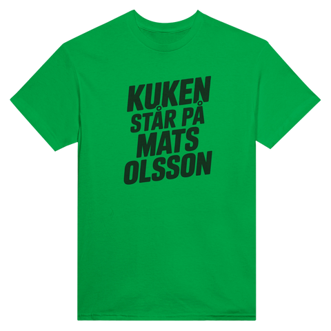 Grön t-shirt med ett respektlöst och ikoniskt textmotiv