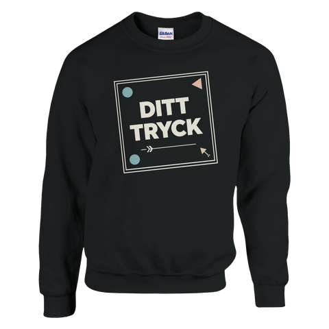 Grafisk illustration för personligt tryck på svart sweatshirt – profilkläder