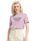 Mental hälsa bröst t-shirt rolig citat dammodell