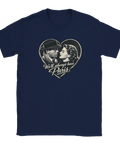 T-shirt med nostalgiskt tryck av filmstjärnor i mörkblå nyans