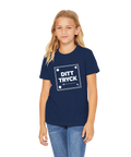 Mörkblå t-shirt för barn för egen design och personlig text