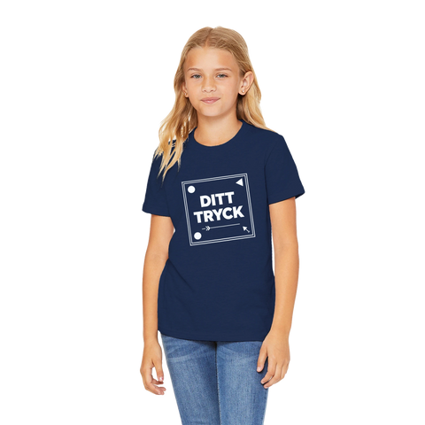 Mörkblå t-shirt för barn för egen design och personlig text