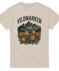 Svensk natur i grafisk stil med fjälllandskap och hjortron – t-shirt