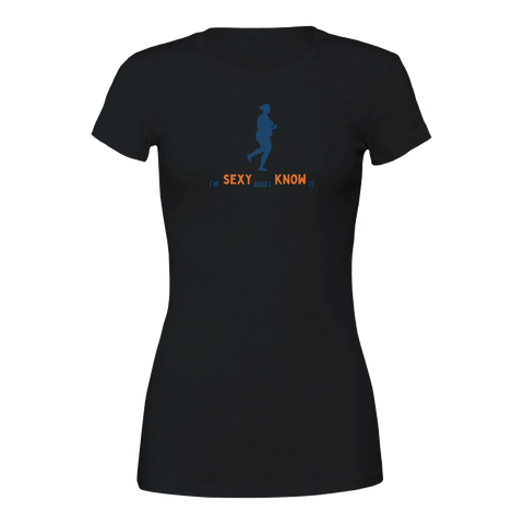 T-shirt för kvinnor med text I’m sexy and I know it