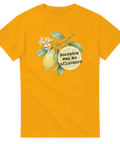 Akvarellmålade citroner och blommor med humoristiskt citat – grafisk t-shirt