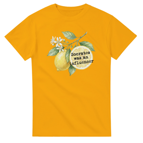 Akvarellmålade citroner och blommor med humoristiskt citat – grafisk t-shirt