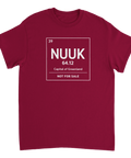 Vinröd t-shirt med geopolitisk satir och texten Not for Sale