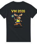 Pixel art-älg med svensk flagga på svart supporter t-shirt