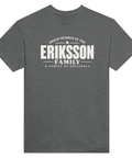 Gråmelerad t-shirt med texten Eriksson – A Family of Originals
