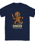 T-shirt jul – rolig pepparkaka t-shirt Ginger The Snap Cookie, marinblå