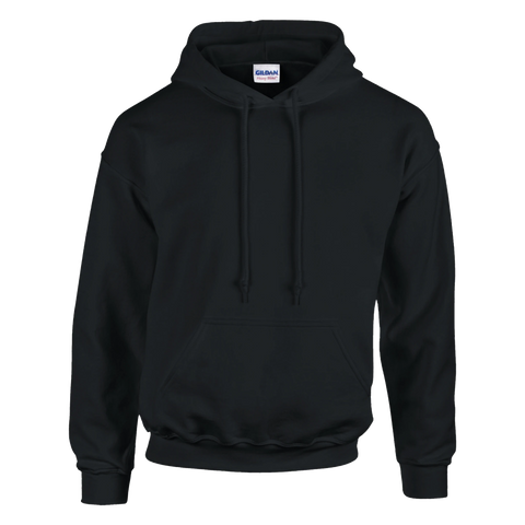 Raggarsvin Doftgran-tryck med grön gran och text på svart hoodie med känguruficka.