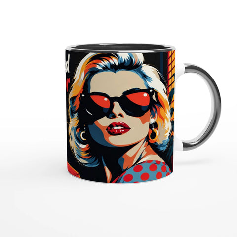 Mugg med texten Det där med människor är inte min grej och retromotiv.