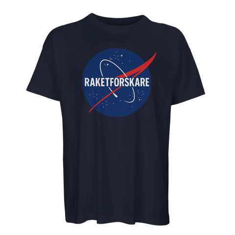 Mörkblå t-shirt med kaxig textdesign i klassisk retrostil