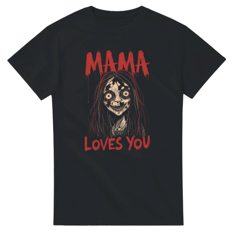 Skräckinjagande illustration av kvinna med stirrande ögon – horror t-shirt