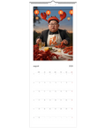 Satirisk Kim Jong-un i kräftskiva-hatt äter kräftor, Väggkalender 2026.