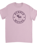 Vintage-inspirerat Purple Moose bandtryck med älgmotiv – lila t-shirt