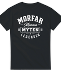 Retro text-tryck Morfar Mannen Myten Legenden på svart t-shirt