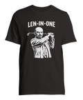 Absurd illustration av historisk ledare som svingar en golfklubba på t-shirt