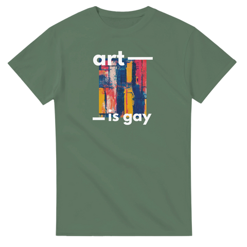 T-shirt med konstmotiv och texten Art Is Gay