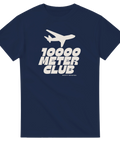 Marinblå t-shirt med grafiskt motiv av ett flygplan i 10000 Meter Club design