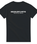 Svart t-shirt med vit textdesign om yttrandefrihet och censur