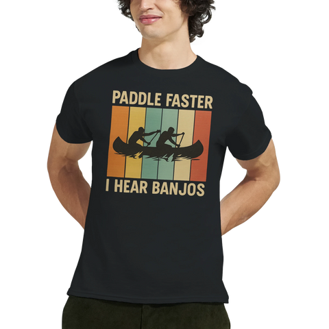 T-shirt Original - Paddle Faster I Hear Banjos – t-shirt med unikt designtryck