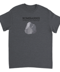 Humoristiskt tryck som förklarar göteborgska ordet kombarris på mörkgrå t-shirt