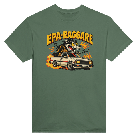 Grön t-shirt med epa-traktor och raggare